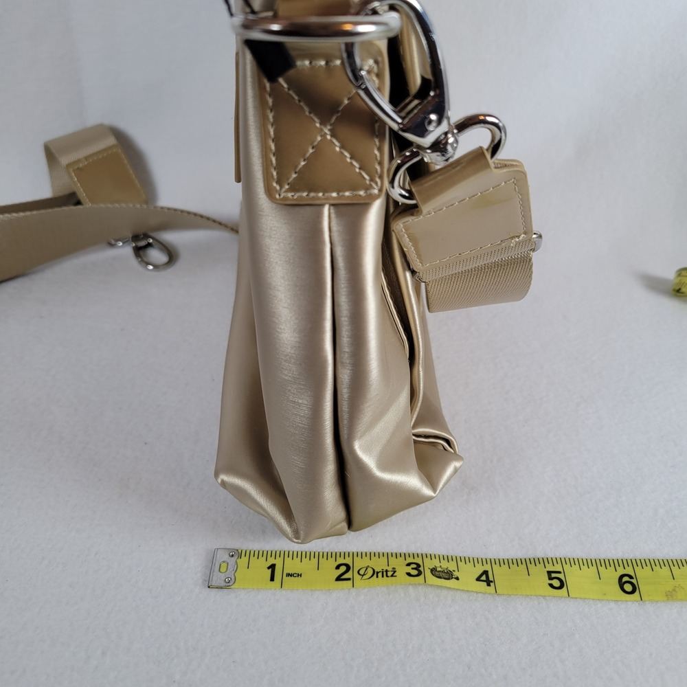 IHKWIP Women Shoulder Bag Convertible Buckle Up Crossbody Medium Gold Size M - Picture 7 of 10